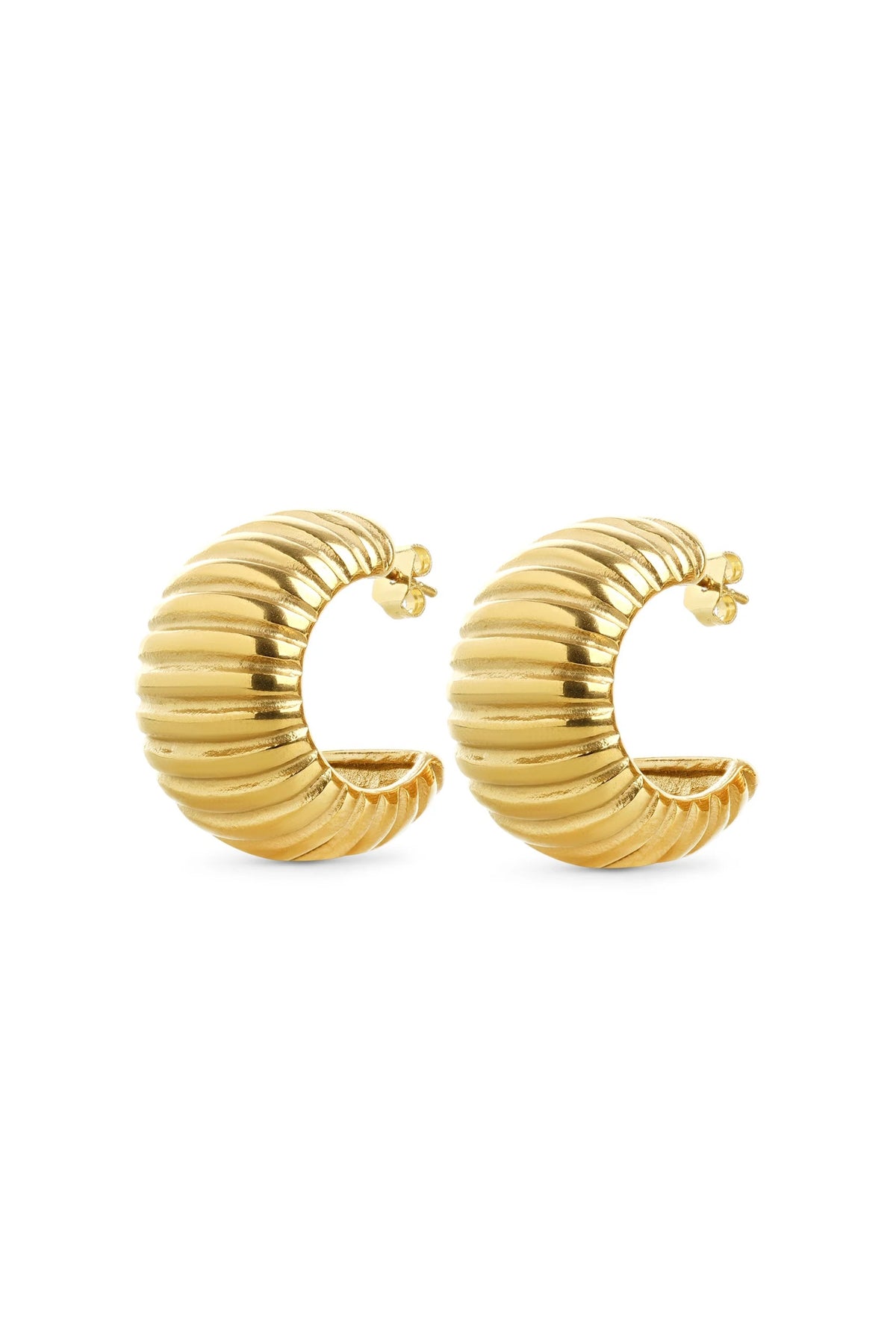 Alima Chunky Stud Earrings - Gold