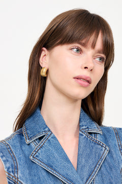 Alima Chunky Stud Earrings - Gold