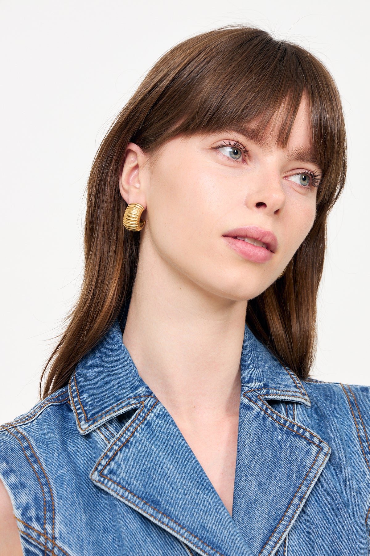 Alima Chunky Stud Earrings - Gold