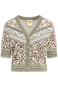 Knit Short Sleeve Cardigan - Primitive Leopardo Brown