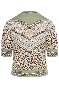 Knit Short Sleeve Cardigan - Primitive Leopardo Brown