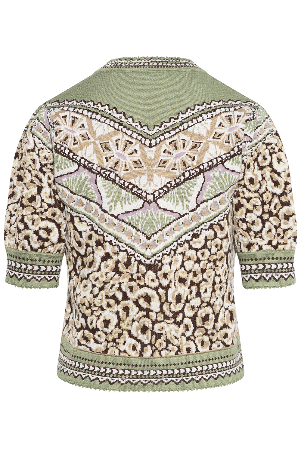 Knit Short Sleeve Cardigan - Primitive Leopardo Brown