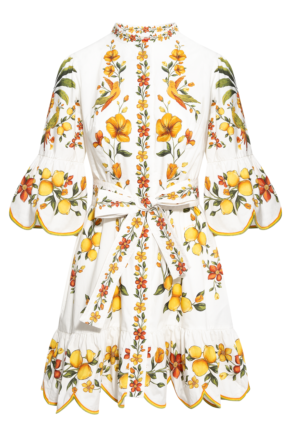 Mini Dress - Lemon Bouquet Off-White