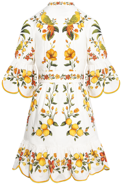 Mini Dress - Lemon Bouquet Off-White