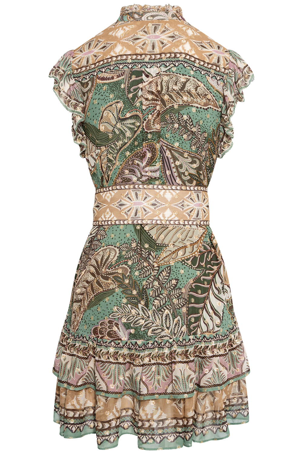 Mini Dress - Dotted Foliage Soft Sage Green