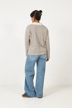 Elmer Polo Shirt - Brown Stripe