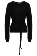 Lulu Ls Knit Wrap Cardigan - Black