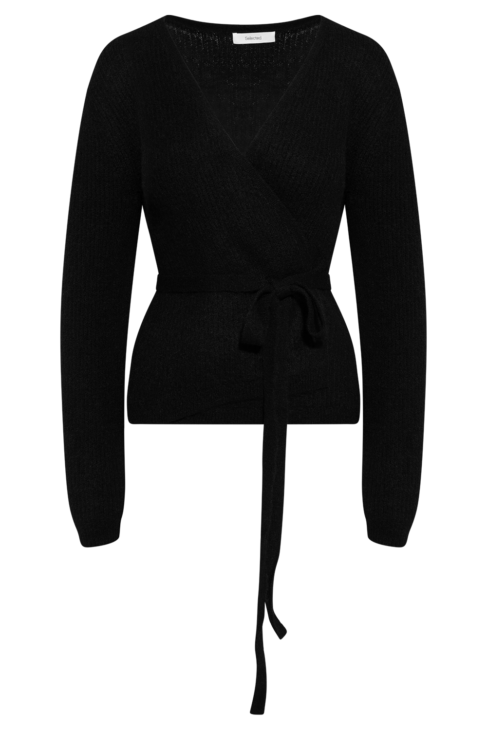 Lulu Ls Knit Wrap Cardigan - Black