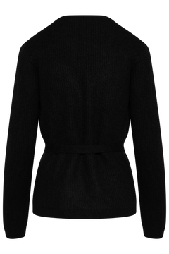 Lulu Ls Knit Wrap Cardigan - Black