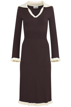 Selma Knitted Midi Dress - Dark Brown