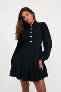 Mandy Cord Mini Dress - Black