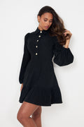 Mandy Cord Mini Dress - Black