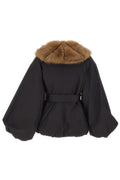 Faux Fur Collar  Jacket - Black