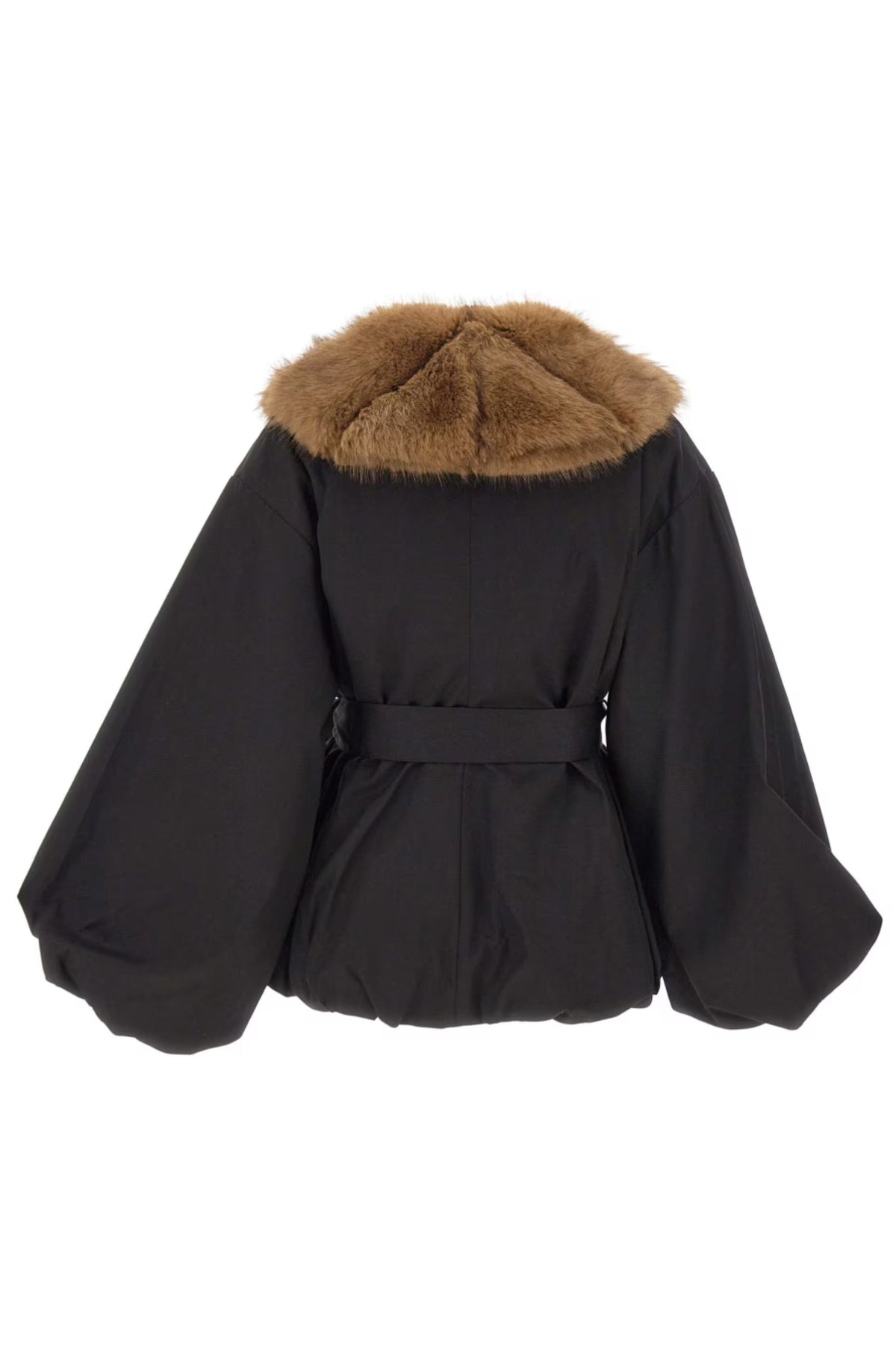 Faux Fur Collar  Jacket - Black