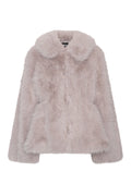 Faux Fur Flared Jacket - Alloy (Light Gray)
