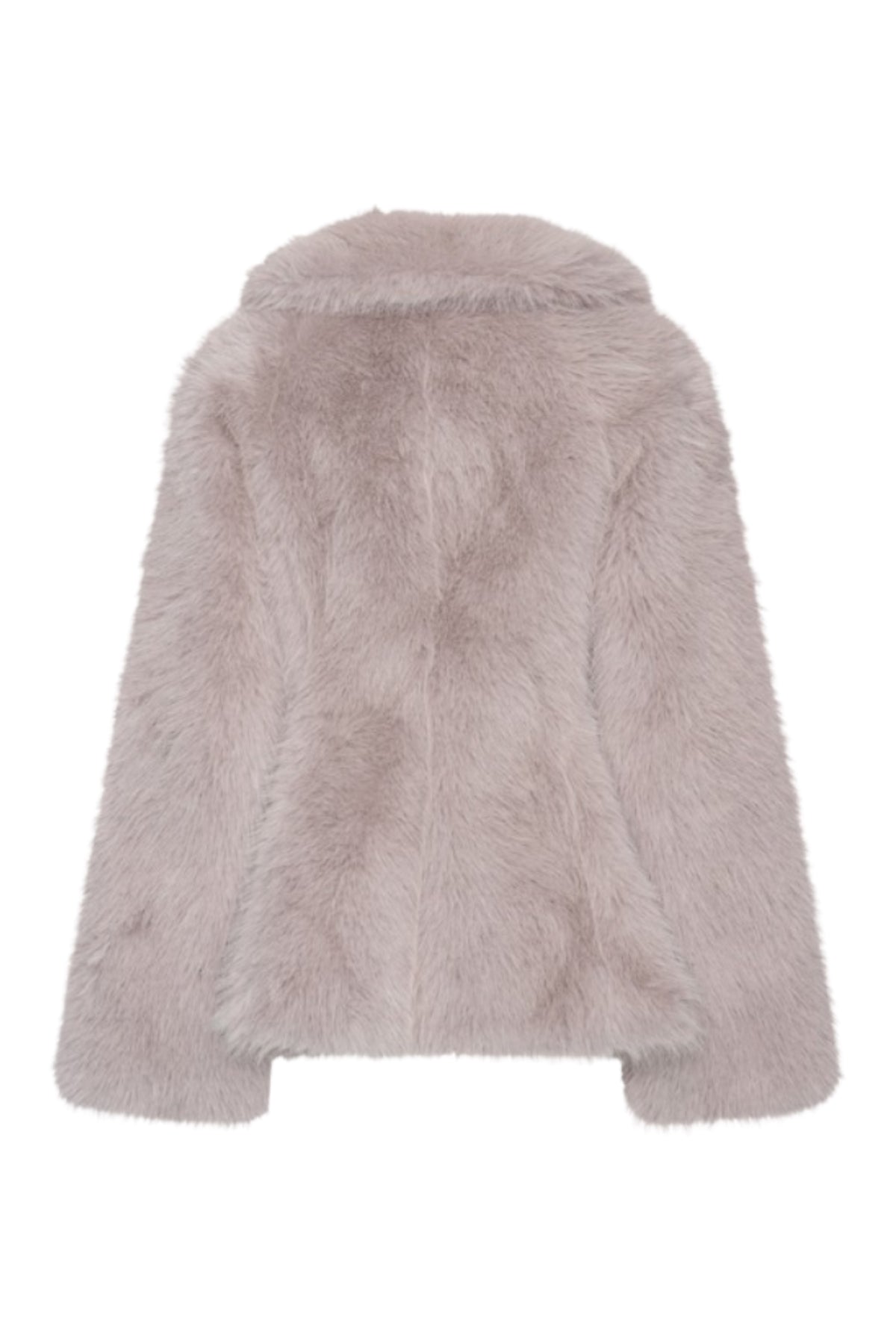 Faux Fur Flared Jacket - Alloy (Light Gray)