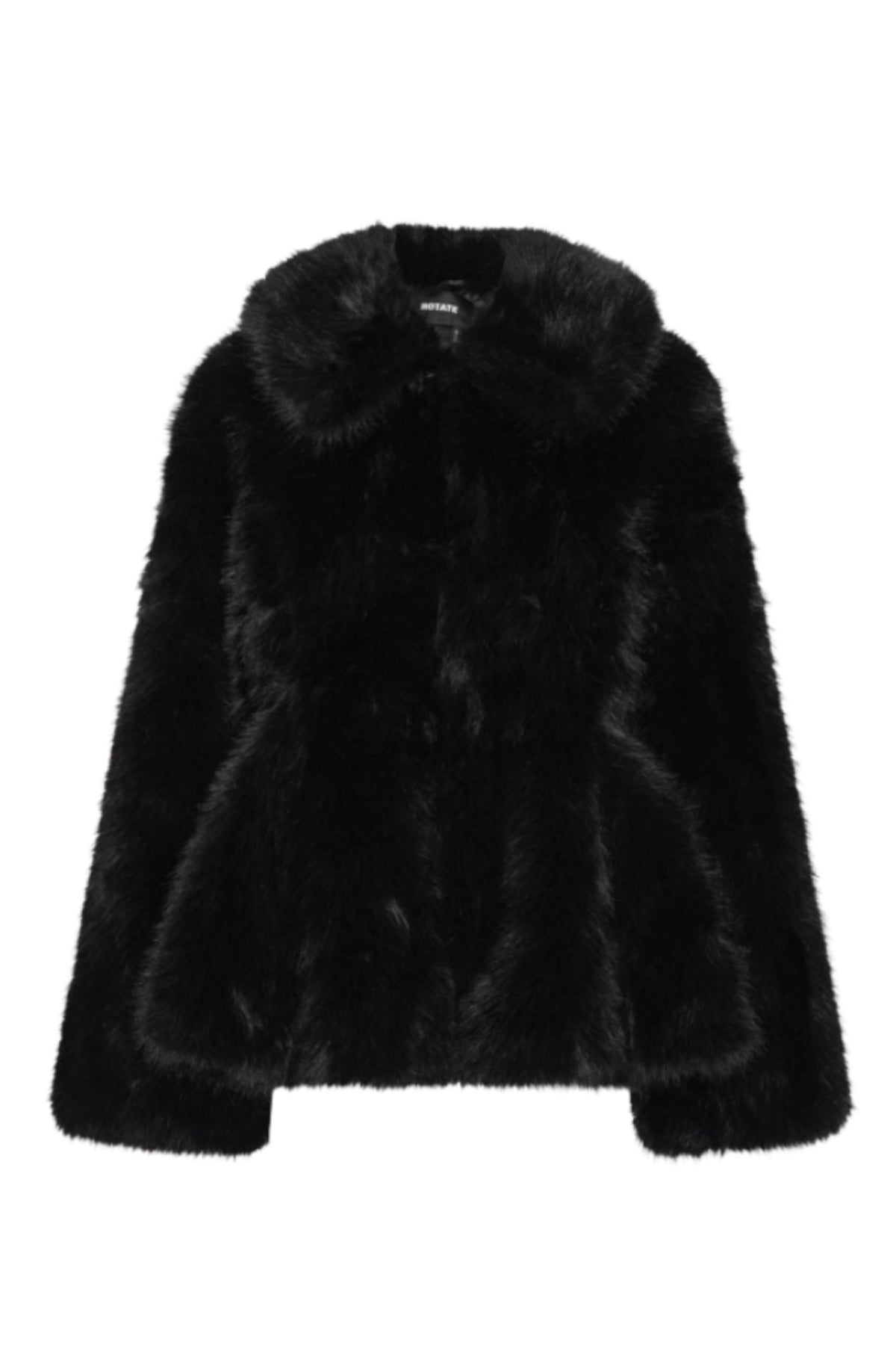 Faux Fur Flared Jacket - Black
