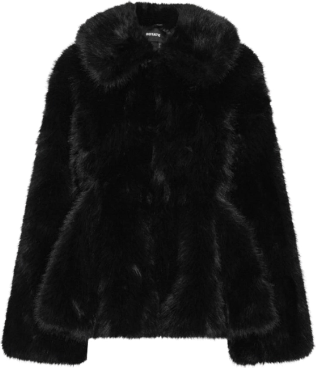 Faux Fur Flared Jacket - Black