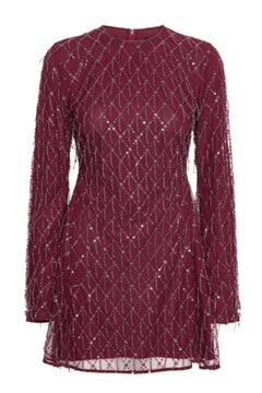 Sequins Mini Flared Dress - Winetasting
