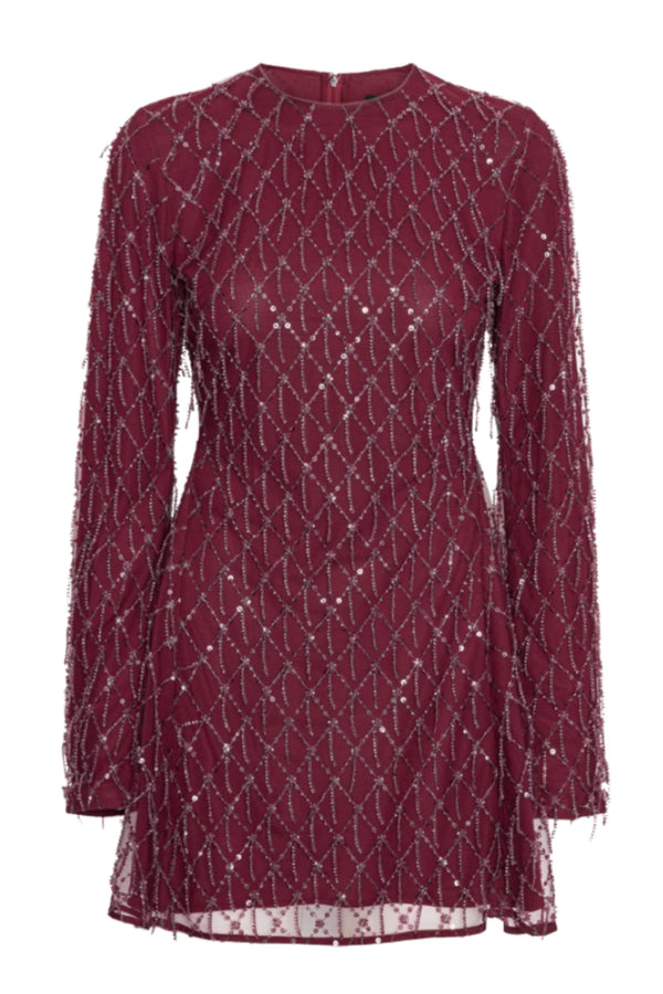 Sequins Mini Flared Dress - Winetasting