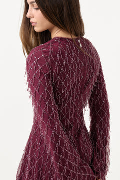Sequins Mini Flared Dress - Winetasting