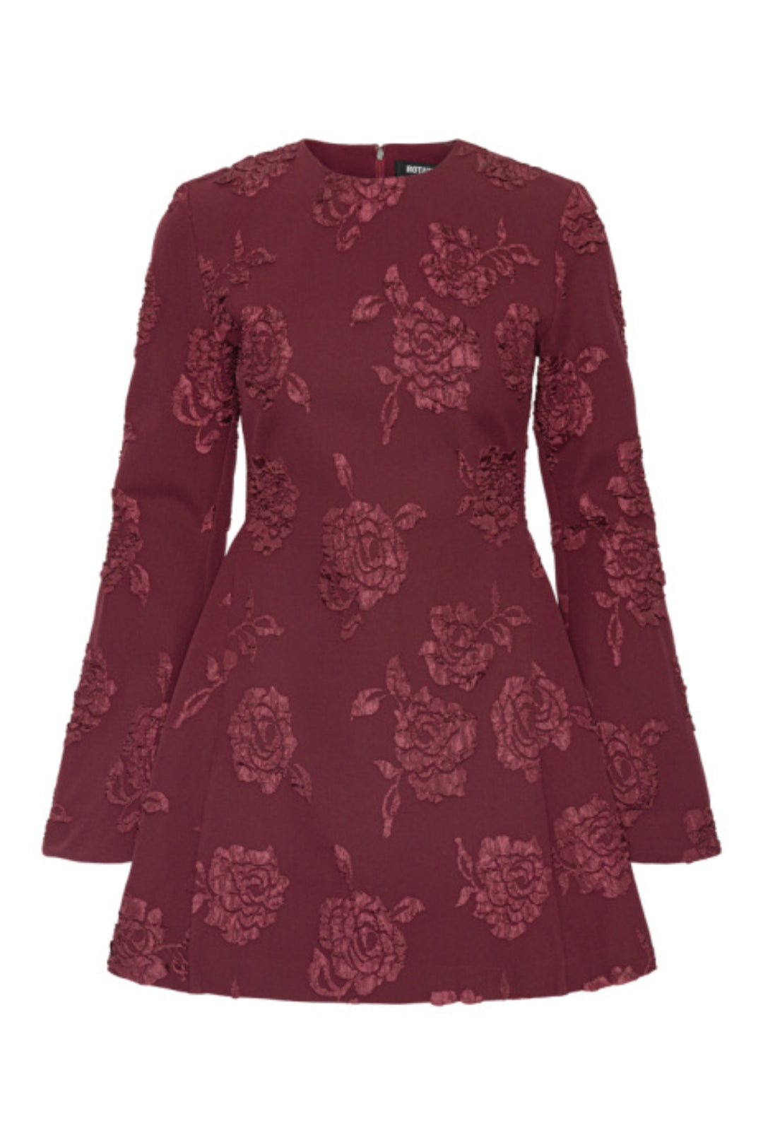 Jacquard LS Mini Dress - Zinfandel