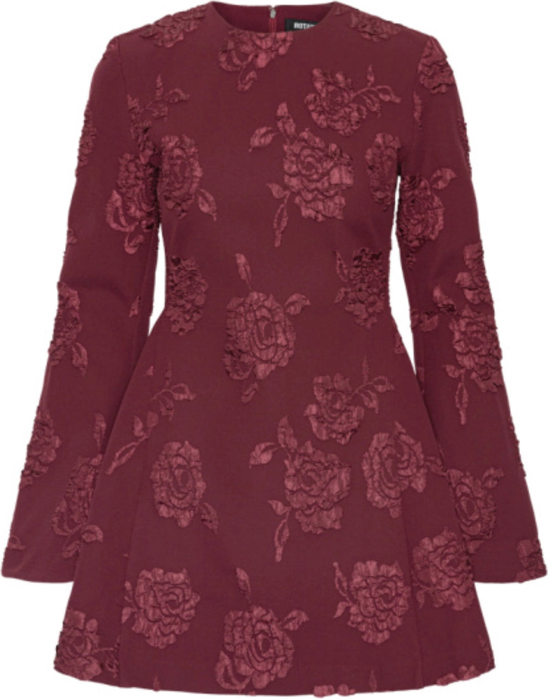 Jacquard Ls Mini Dress - Zinfandel