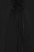 Crepe Mini A-Line Dress - Black