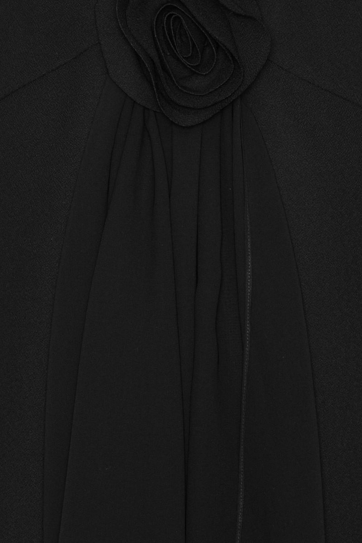 Crepe Mini A-Line Dress - Black