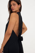 Crepe Mini A-Line Dress - Black