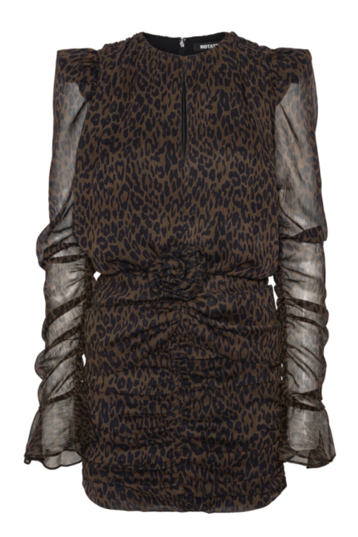 Ruched Flower Mini Dress - Molé Comb.