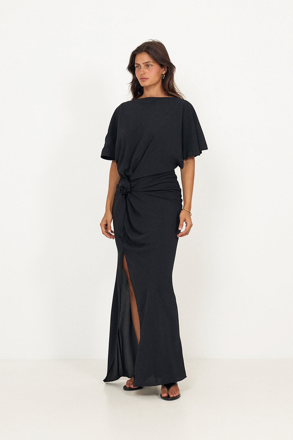 Maxi Slit Dress - Black
