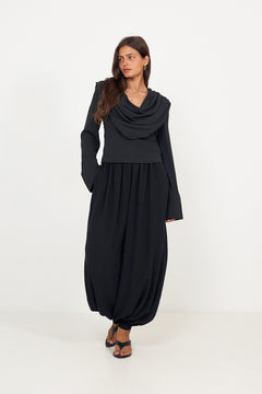 Draped Blouse - Black
