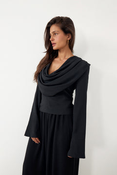 Draped Blouse - Black