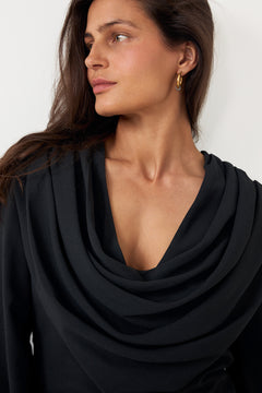 Draped Blouse - Black