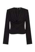 Draped Blouse - Black