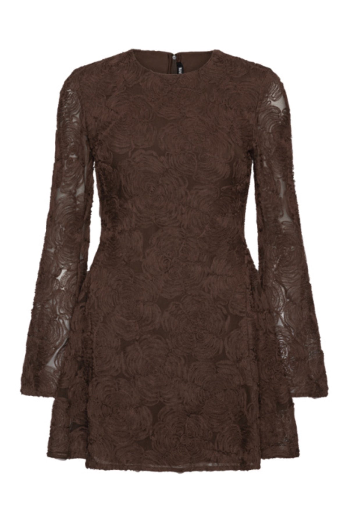 Flower Mesh Ls Mini Dress - Molé