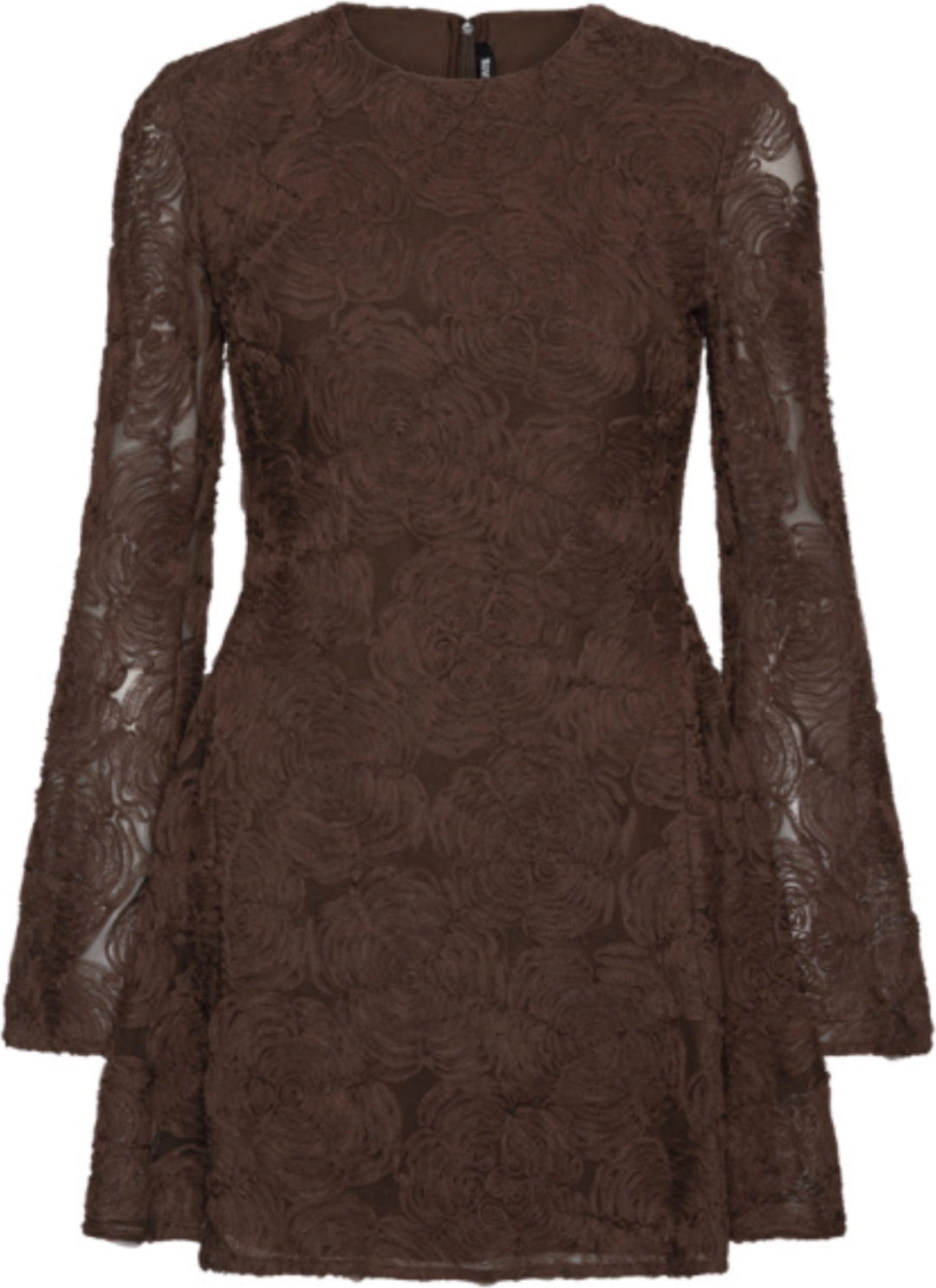 Flower Mesh Ls Mini Dress - Molé