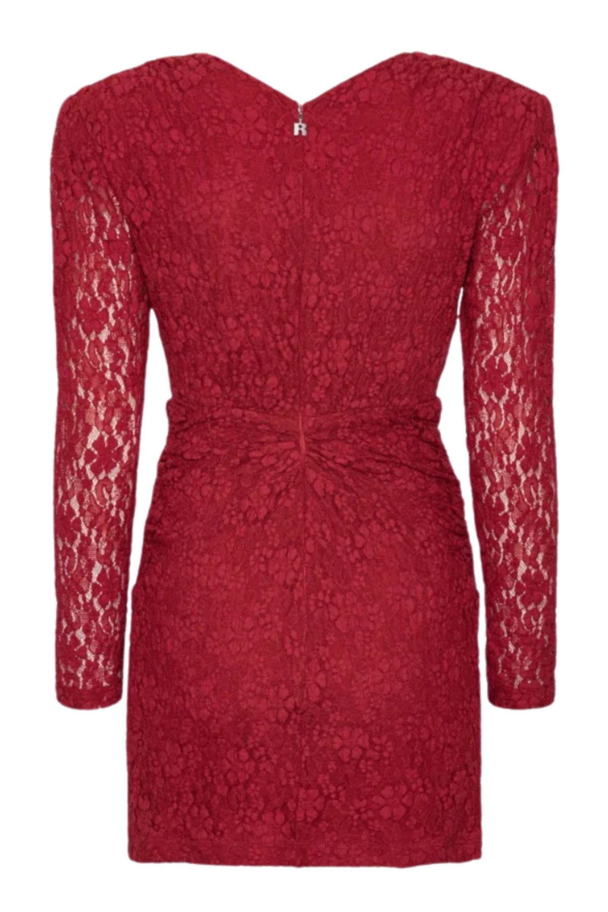 Lace V-Neck Mini Dress - Scooter Red