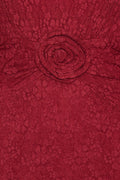 Lace V-Neck Mini Dress - Scooter Red