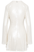 Sequins Ls Mini Dress - Egret