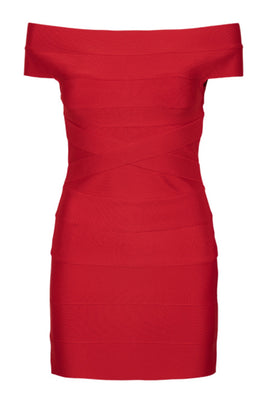 Mini Fitted Knit Dress - Scooter Red