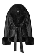 Bonded Leather Jacket - Black
