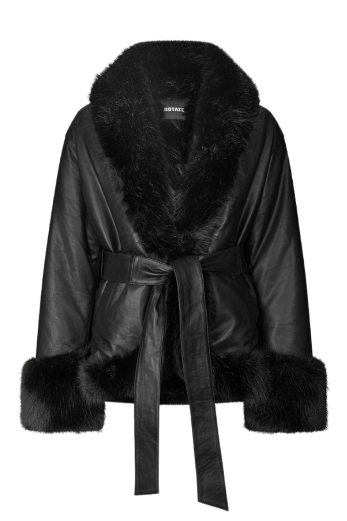 Bonded Leather Jacket - Black