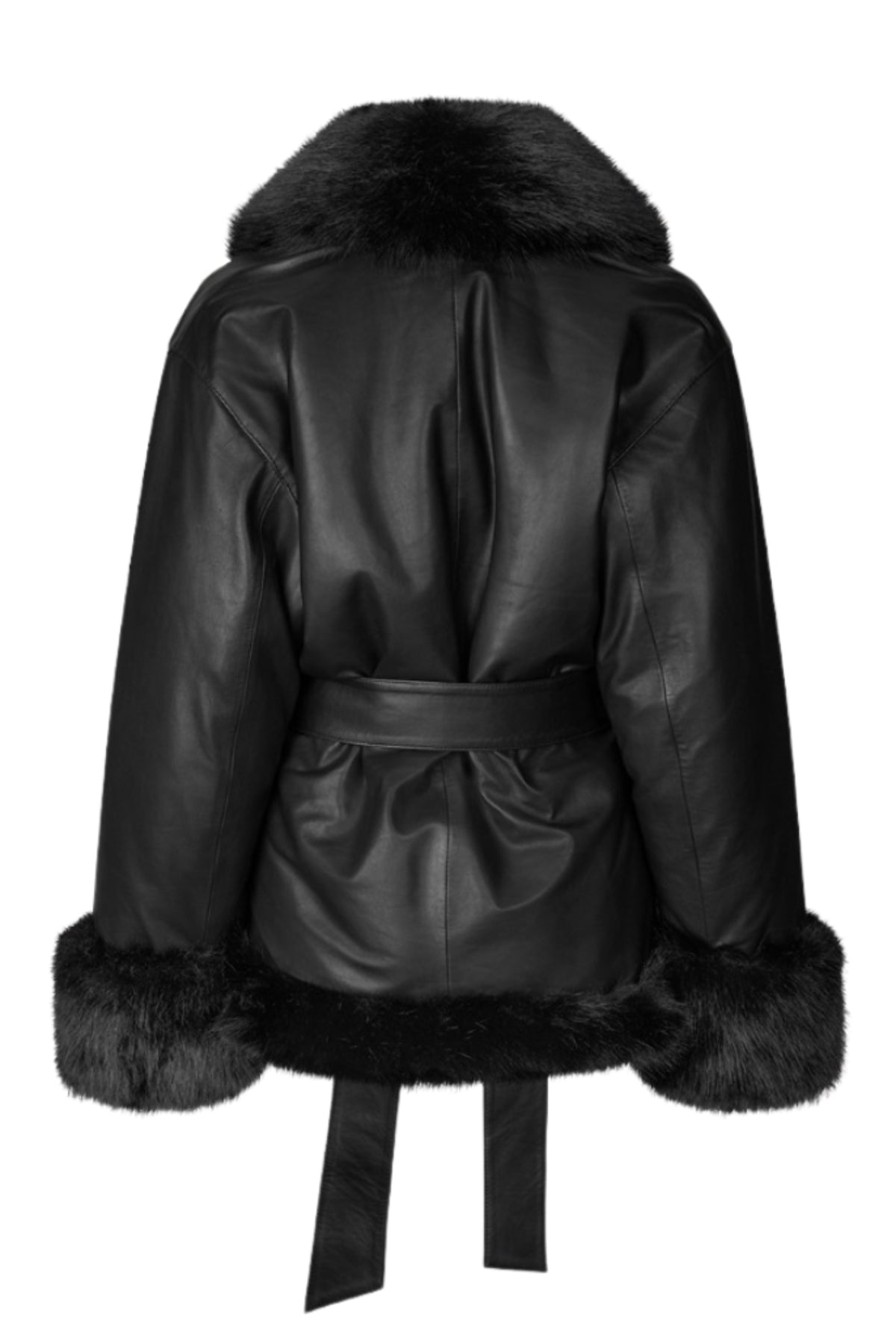 Bonded Leather Jacket - Black