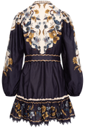 Golden Nature Mini Dress - Navy Blue