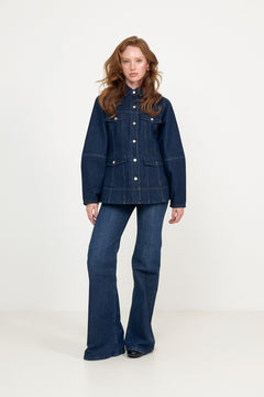 Darja Hourglass Denim Jacket - Blue