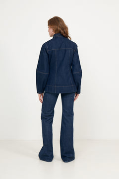 Darja Hourglass Denim Jacket - Blue