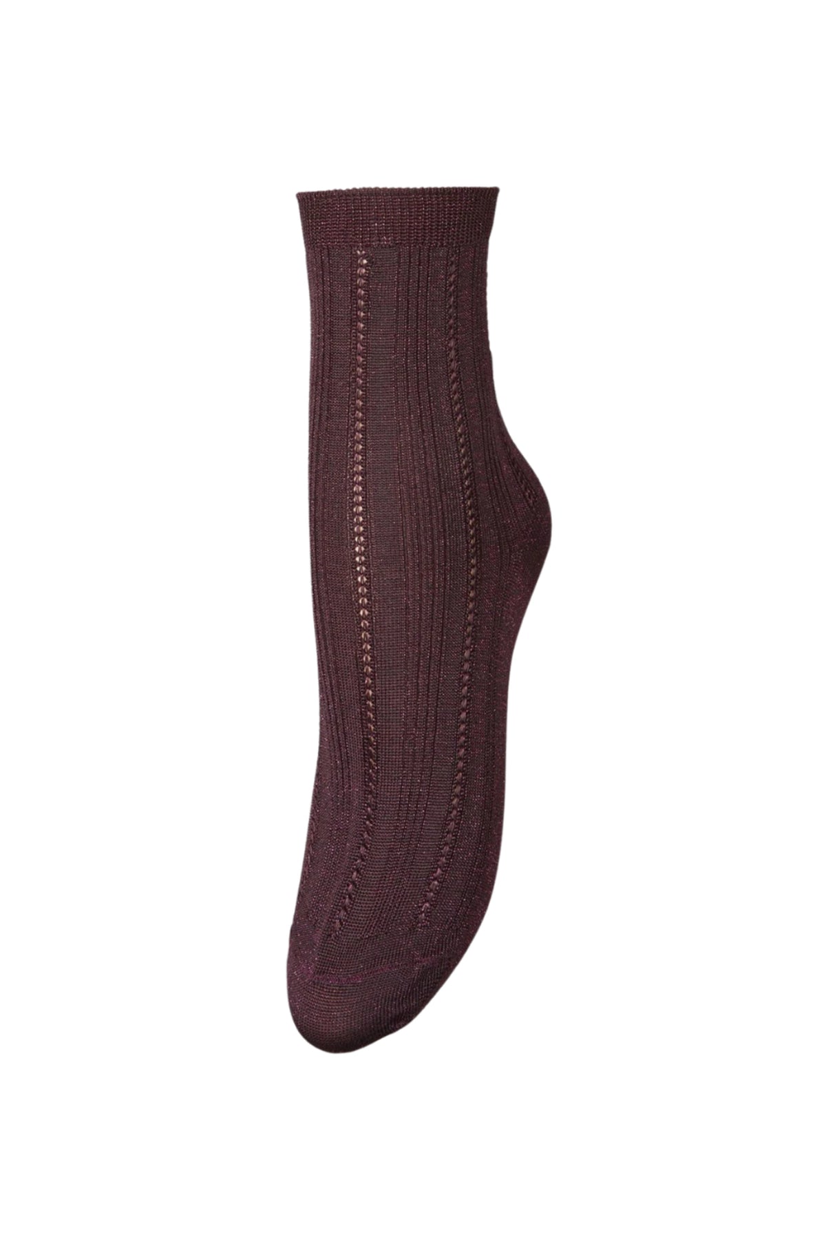 Glitter Drake Sock - Fig Red