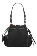 Suede Bucket Small Bag - Black